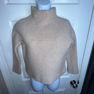 Vince Women’s Medium Beige Mockneck Wool Sweater Top M S *Flaw
